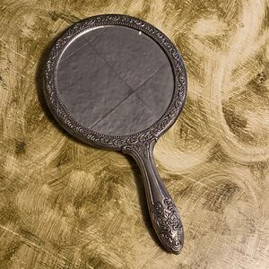 Vintage Silver Toned Hand Mirror